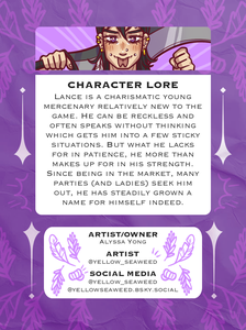 Lance card back