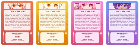 Aciel, Aria, Aika, Aven card back
