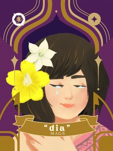 "Dia" card front