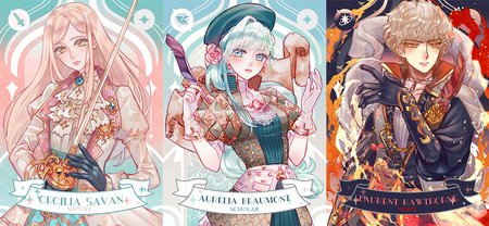 Cecilia, Aurelia, Laurent card front