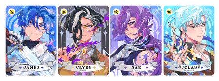 James, Clyde, Nae & Euclase card front